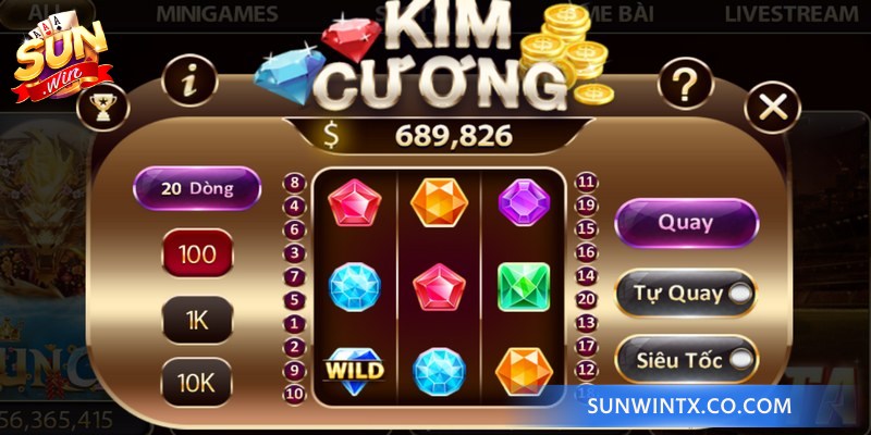 Kim cương Sunwin được thiết kế bắt mắt cùng cơ chế quay đơn giản