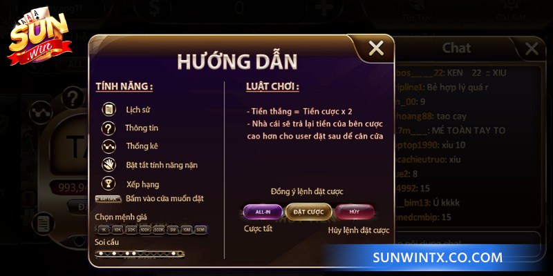 Luật chơi Tài Xỉu Sunwin đơn giản, dễ nắm bắt